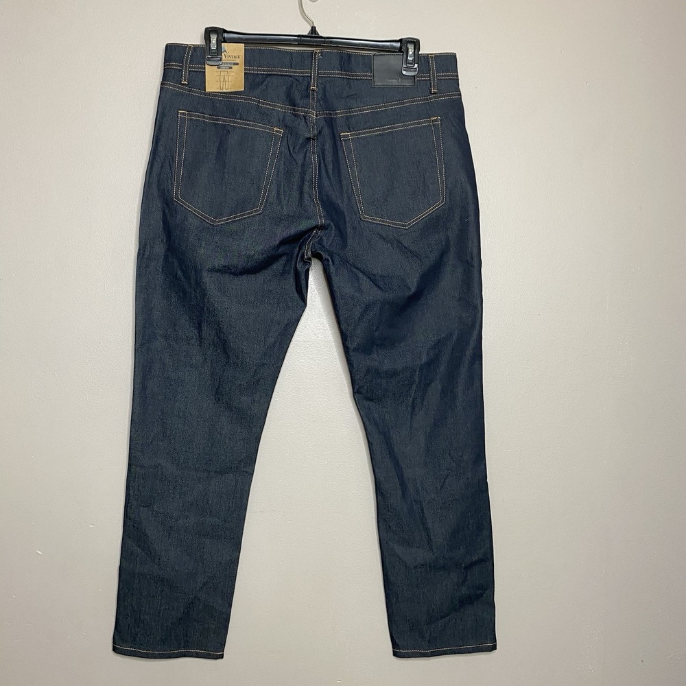Tailor Vintage Jeans Mens 38x30 Canaan Slim Fit Stretch Indigo‎ Rinse Wash - Picture 2 of 14